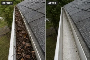 gutter cleaning before and after 1 gutter cleaning before and after 1
